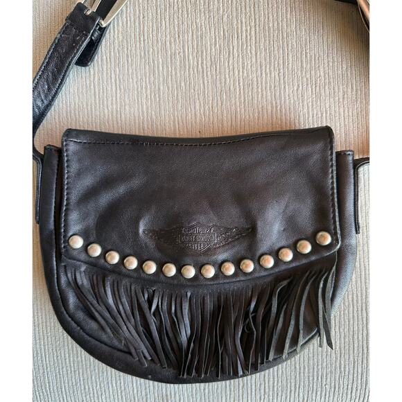 Harley Davidson leather fringe purse - Picture 3 of 6